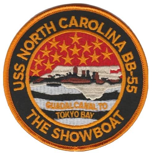 USS North Carolina BB-55 Patch – Plastic Backing