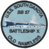USS South Dakota BB-57 Patch – Plastic Backing