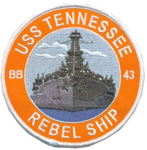 USS Tennessee BB-43 Patch – Plastic Backing