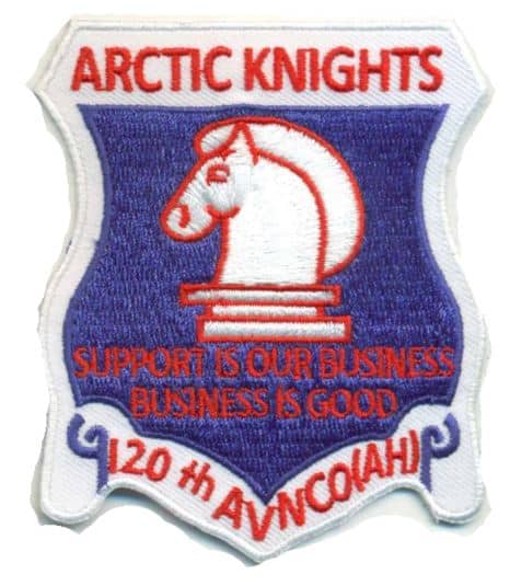 US Army 120th AVN Co Arctic Knights Patch – Plastic Backing