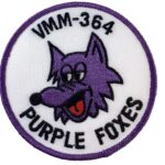 VMM-364 Purple Foxes (White Background) Squadron Patch – Sew On