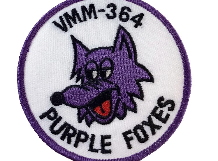 VMM-364 Purple Foxes (White Background) Squadron Patch – Sew On