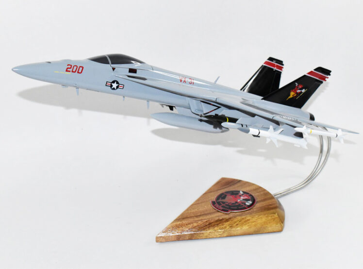 VX-31 Dust Devils F/A-18E Model, Navy, 1/40th (18") Scale, Mahogany, Fighter/Attack