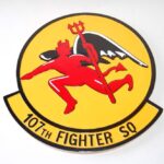 107th fighter squadron plaque - 14 inches