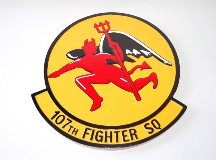 107th fighter squadron plaque - 14 inches