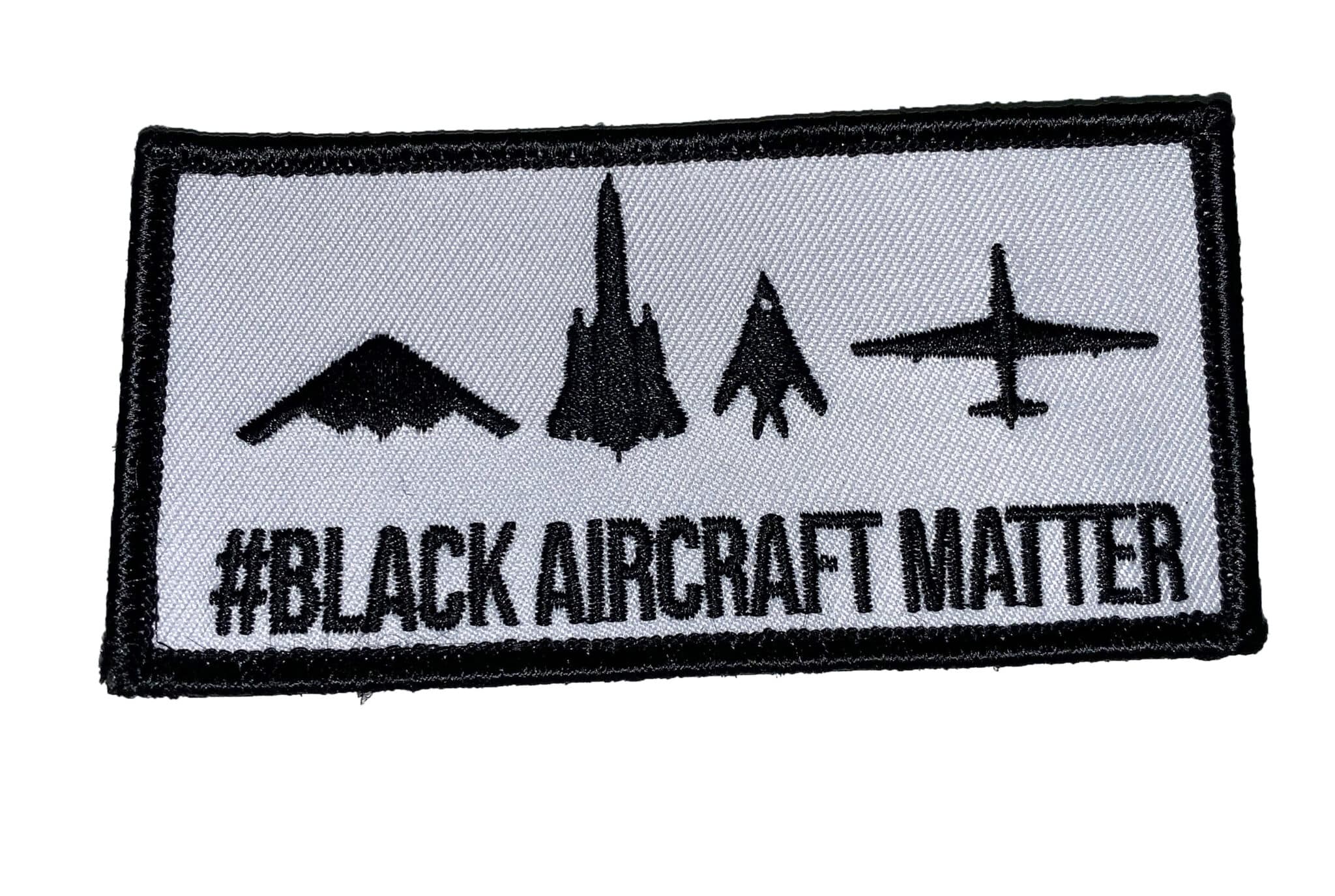 #Black Aircraft Matter Patch – Sew On