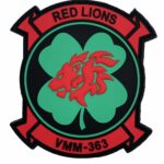 VMM-363 Lucky Red Lions PVC Glow in the Dark Patch – Hook and Loop