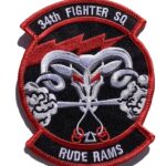 34th Fighter Squadron Rude Rams Patch – Sew On