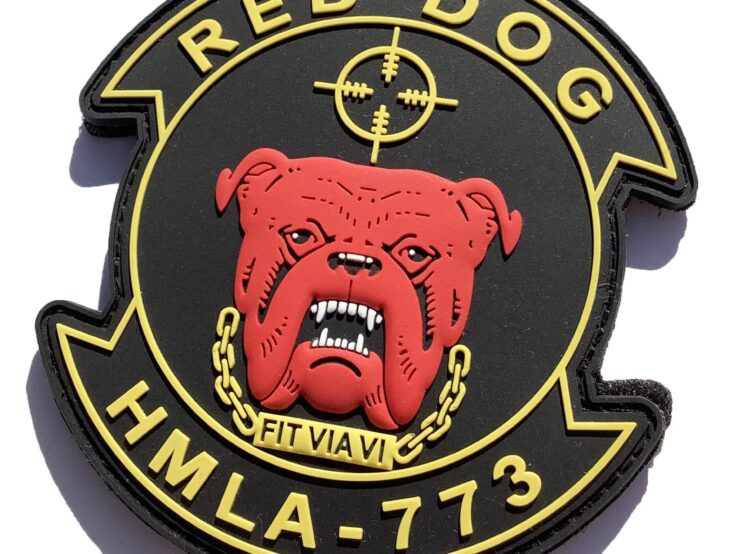 HMLA-773 Red Dog PVC Patches - with Hook and Loop