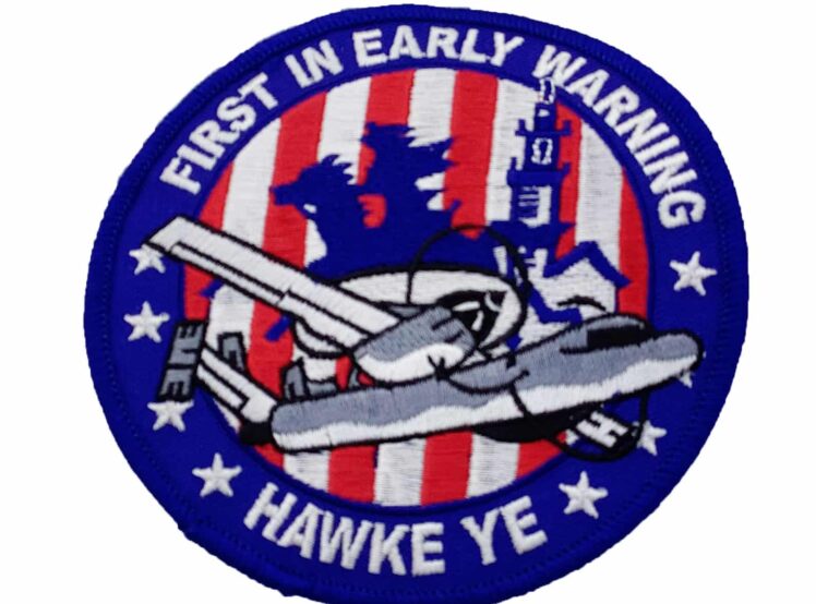 FIRST IN EARLY WARNING HAWKEYE Patch – Plastic Backing