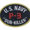 U.S. NAVY P-3 SUB-KILLER Patch – Plastic Backing