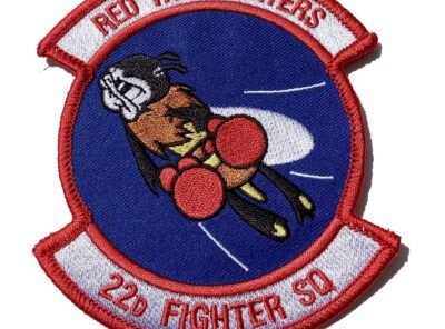 4 inch 22D FIGHTER SQUADRON RED HOT FIGHTERS Patch- Sew On