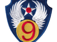 9th Air Force Patch – Plastic Backing/Sew On, 3.5″