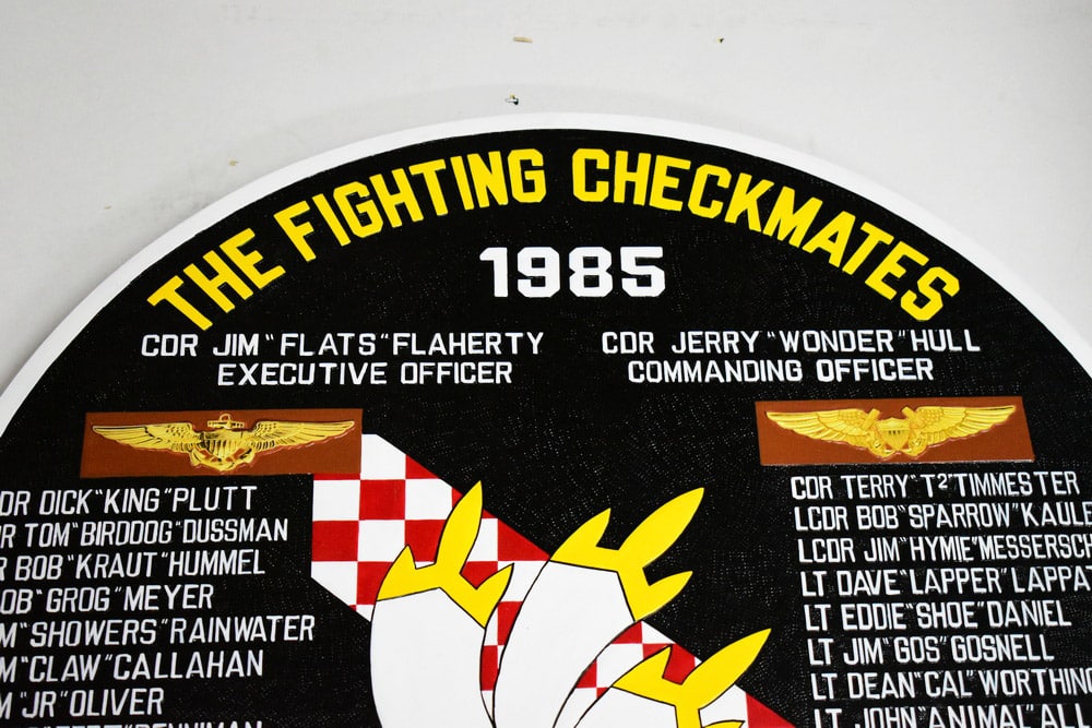 VF-211 Fighting Checkmates 1985 Deployment Plaque