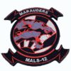 4.5 inch MALS-12 Marauders Black Patch – With Hook and Loop
