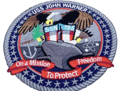 USS John Warner (SSN-785) Patch – Plastic Backing