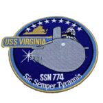 USS Virginia SSN-774 Patch – Plastic Backing