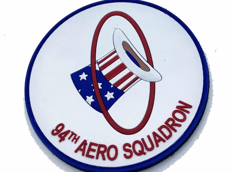 WW1 94th Aero Squadron Hat in the Ring PVC Patch – With Hook and Loop