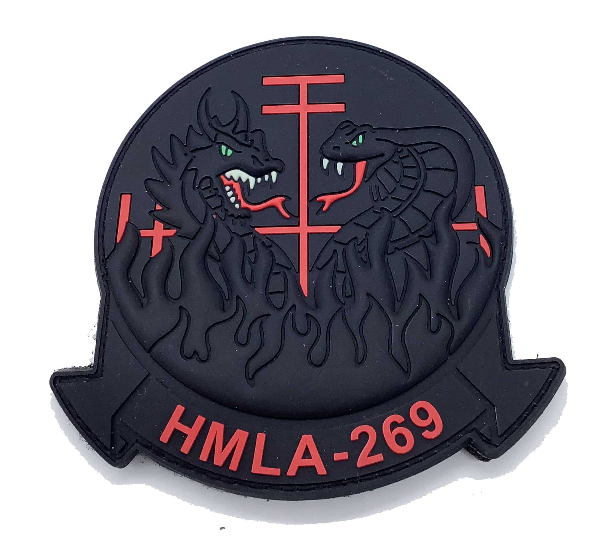 HMLA-269 Gunrunners Black PVC Patch – With Hook and Loop