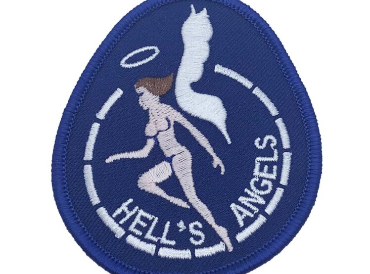 VMFA-321 Hells Angels Naked Angel Blue Patch - No Hook and Loop