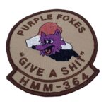 HMM 364 Purple Foxes "Give A Shit" Patch- No Hook and Loop