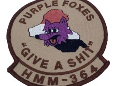 HMM 364 Purple Foxes "Give A Shit" Patch- No Hook and Loop