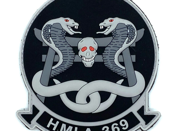 HMLA-369 Gunfighters Regular Squadron-Black_Gray PVC_GITD
