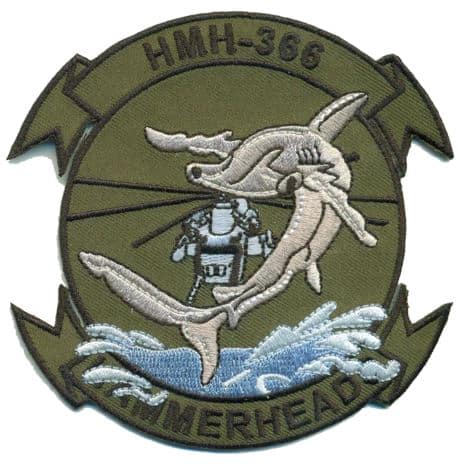 HMH-366 Hammerheads PVC OD Green Patch – With Hook and Loop