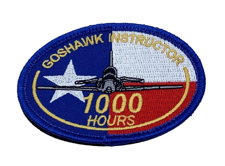 T-45 Goshawk 1000 Hours Instructor Patch – With Hook and Loop