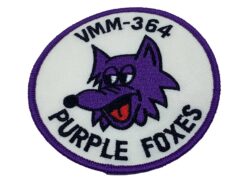 VMM-364 Purple Foxes (White Background) Squadron Patch – With Hook and Loop