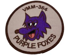VMM-364 Purple Foxes (Tan) Squadron Patch – With Hook and Loop