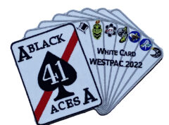 VFA-41 Black Aces White Card Westpac 2022 Patch - Plastic Backing