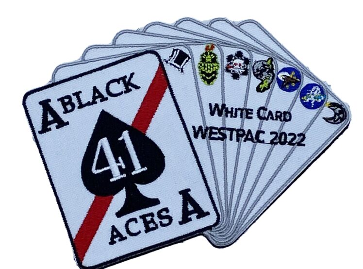 VFA-41 Black Aces White Card Westpac 2022 Patch - With Hook and Loop