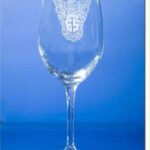 Stemmed Wine Glass with Sand Etching