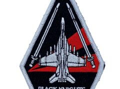 VFA-154 Black Knights Shoulder and Chest Patches Triangle - With Hook and Loop