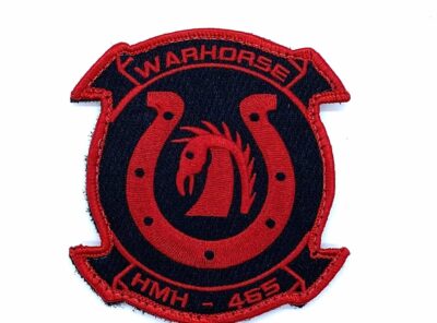 HMH-465 Warhorse Black/Red Patch – With Hook and Loop