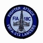 VMFA-212 Lancers F-18 Shoulder Patch - With Hook and Loop