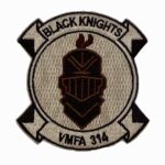 VMFA-314 Black Knights Chest Tan Patch – With Hook and Loop