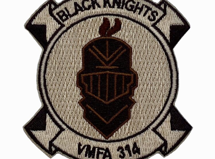 VMFA-314 Black Knights Chest Tan Patch – With Hook and Loop