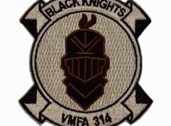 VMFA-314 Black Knights Chest Tan Patch – Plastic Backing