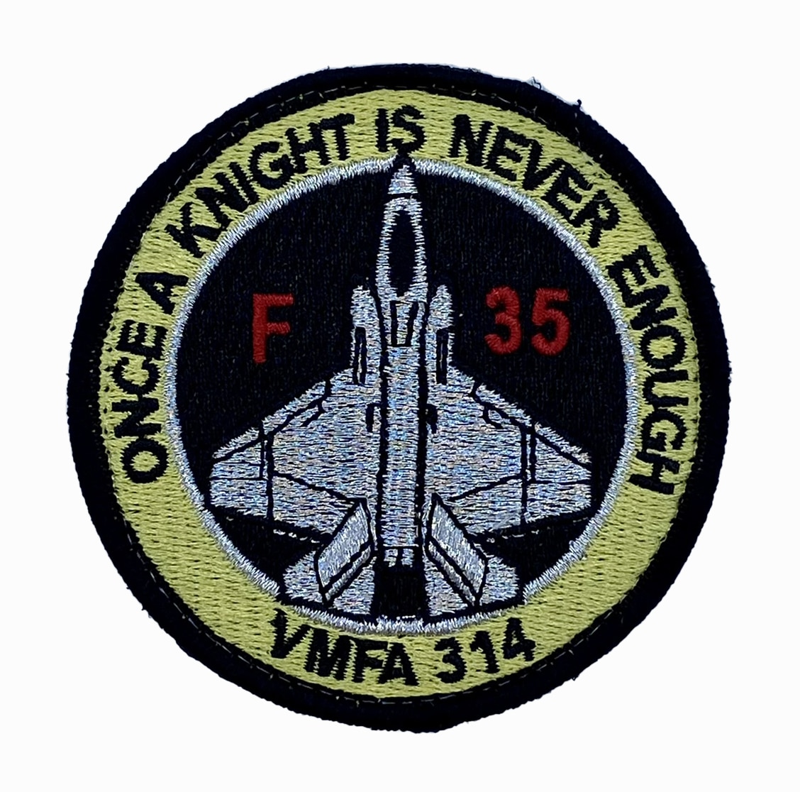 VMFA-314 Black Knights Shoulder Patch – With Hook and Loop