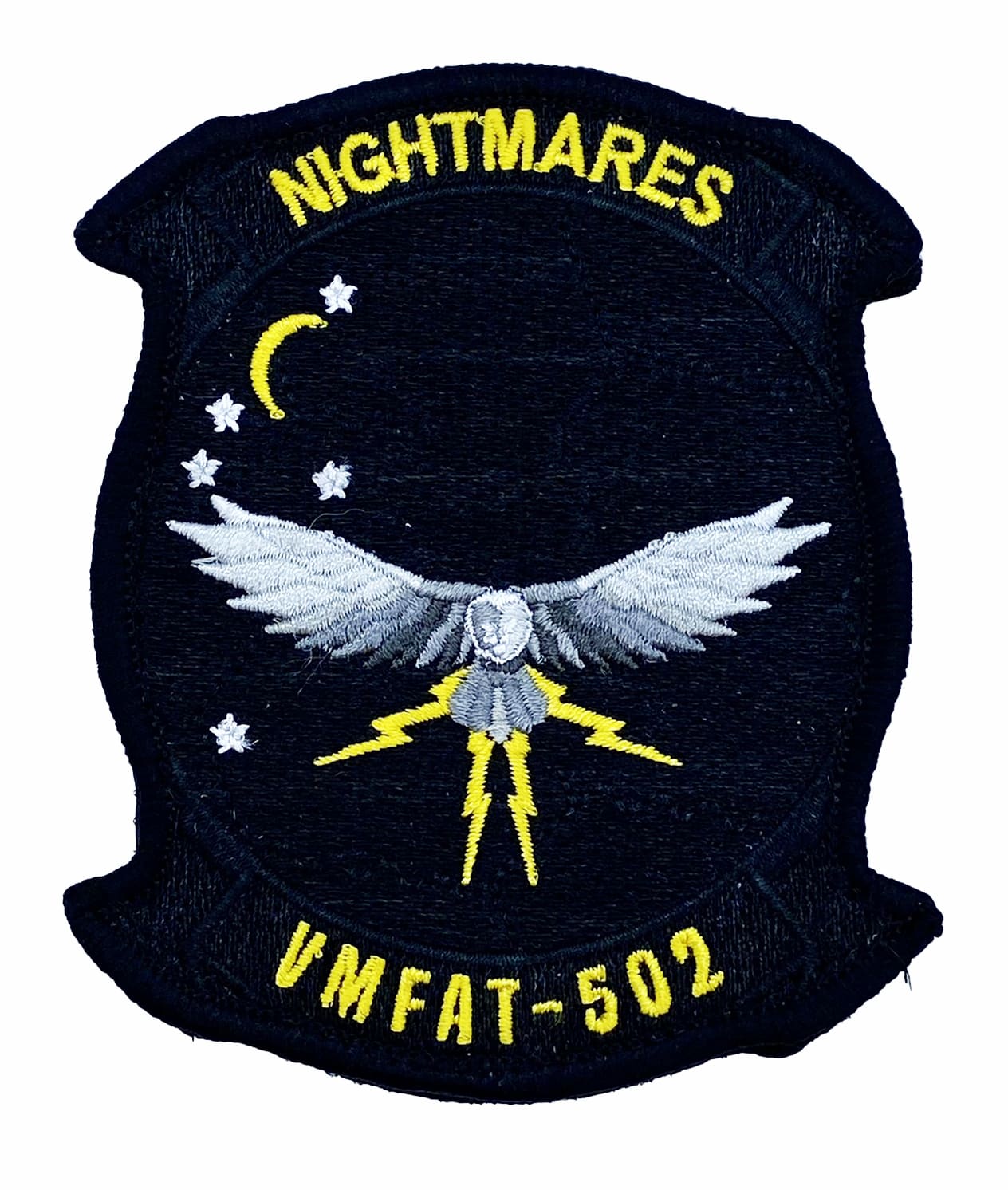 VMFAT-502 Nightmares Black Chest Patch - With Hook and Loop