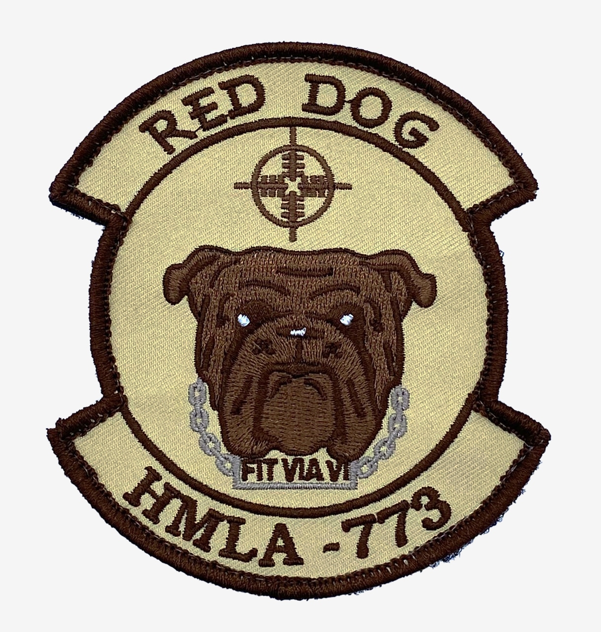 HMLA-773 Red Dog Desert Tan Patch – Sew on, 4"