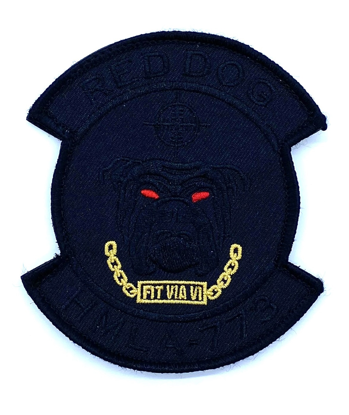 HMLA-773 Red Dog Blackout Patch – With Hook and Loop, 4"