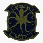 MALS-11 Devilfish 2022 OD Green Patch –With Hook and Loop, 4"