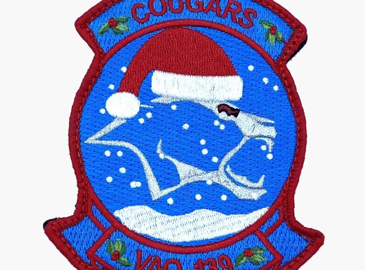 VAQ-139 Cougars Christmas Patch – With Hook and Loop, 4″