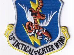 23rd TFW Flying Tigers Patch - Plastic Backing, 3.5"