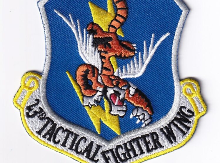 23rd TFW Flying Tigers Patch - With Hook and Loop, 3.5"