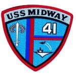 USS Midway CV-41 Patch – with Hook and Loop, 4.5"
