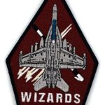 VAQ-133 Wizards Shoulder Patch - With Hook and Loop, 5"